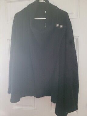 Maurices Black Shawl-Collar Sweater with Decorative Buttons New Without Tags.